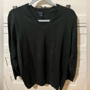 Lands End Black V-neck Sweater - unisex
